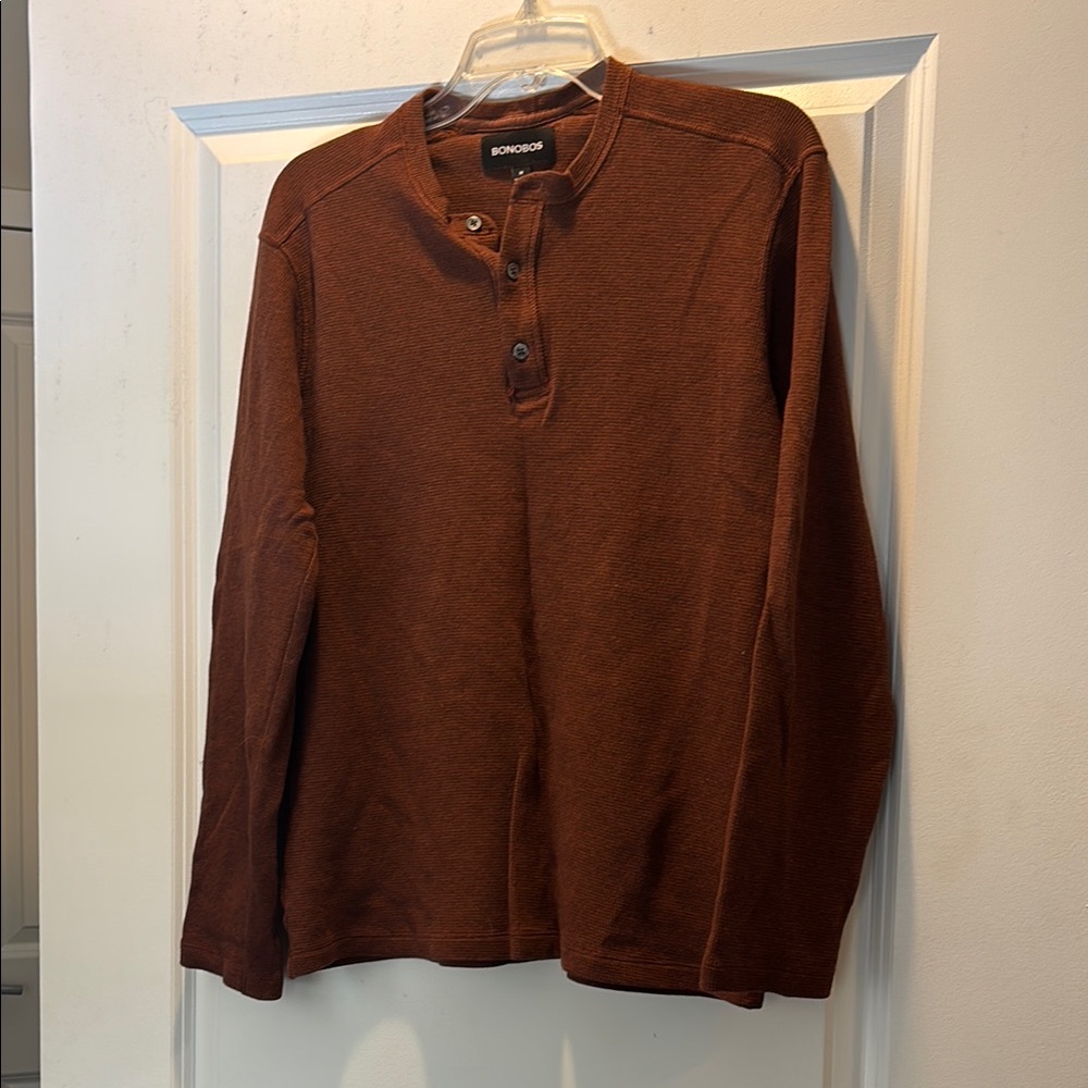 Bonobos Rust Long Sleeve Henley